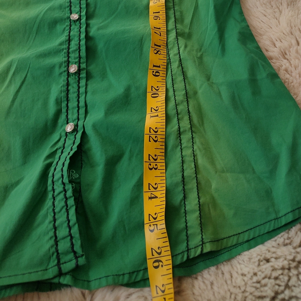 Green rhinestone sequenced roar button down - Picture 12 of 14